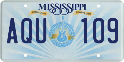 MS license plate AQU109