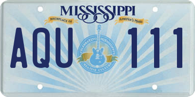 MS license plate AQU111