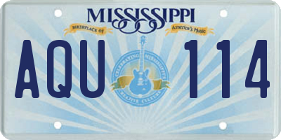 MS license plate AQU114