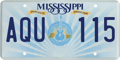 MS license plate AQU115