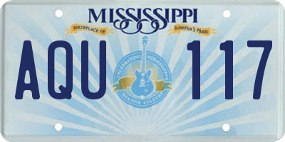 MS license plate AQU117