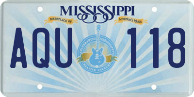 MS license plate AQU118