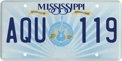 MS license plate AQU119