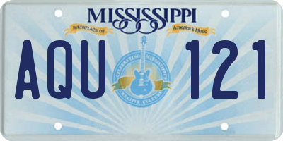 MS license plate AQU121