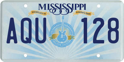 MS license plate AQU128