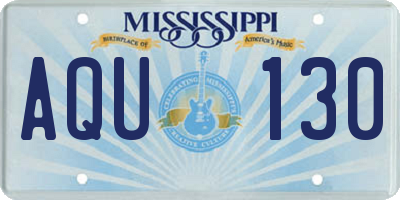 MS license plate AQU130