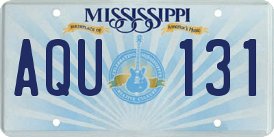 MS license plate AQU131