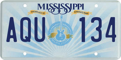 MS license plate AQU134