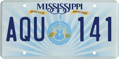 MS license plate AQU141