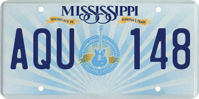 MS license plate AQU148