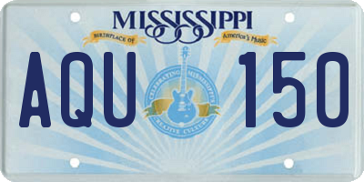 MS license plate AQU150