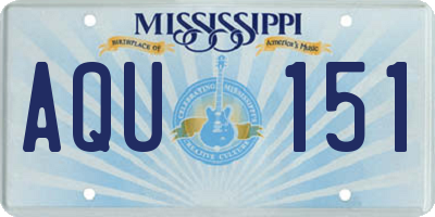 MS license plate AQU151