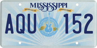 MS license plate AQU152