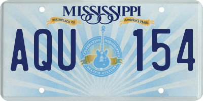 MS license plate AQU154