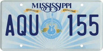MS license plate AQU155