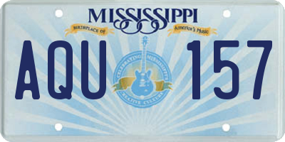MS license plate AQU157