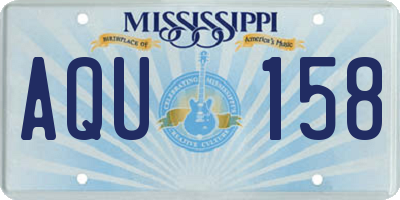 MS license plate AQU158