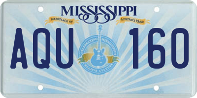 MS license plate AQU160