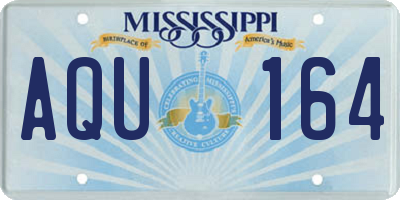 MS license plate AQU164