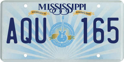 MS license plate AQU165