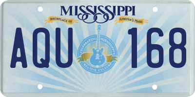 MS license plate AQU168