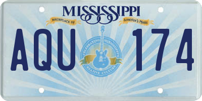 MS license plate AQU174