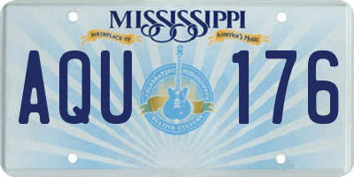 MS license plate AQU176