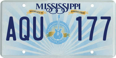 MS license plate AQU177