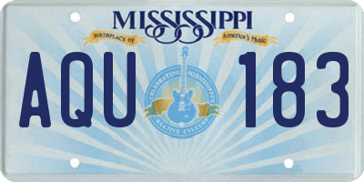MS license plate AQU183