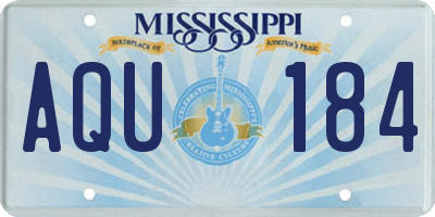 MS license plate AQU184