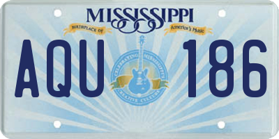 MS license plate AQU186