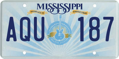 MS license plate AQU187