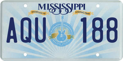 MS license plate AQU188
