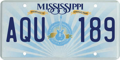 MS license plate AQU189