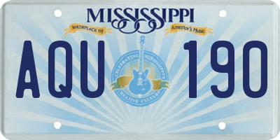 MS license plate AQU190