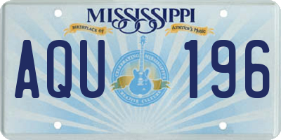 MS license plate AQU196