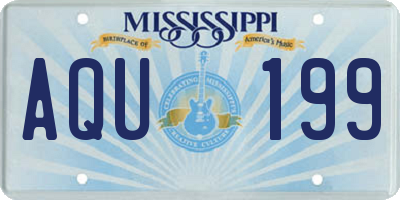 MS license plate AQU199