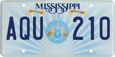 MS license plate AQU210