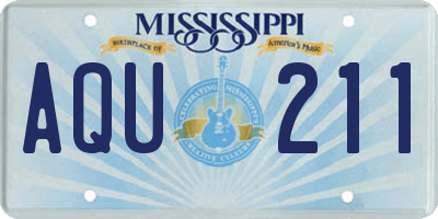 MS license plate AQU211