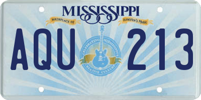 MS license plate AQU213