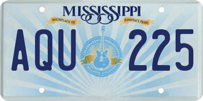 MS license plate AQU225