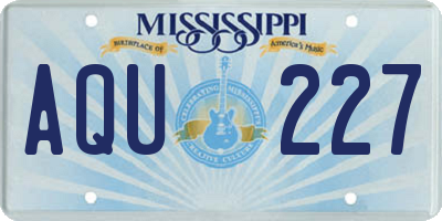 MS license plate AQU227