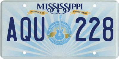MS license plate AQU228