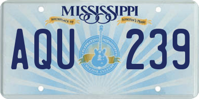 MS license plate AQU239