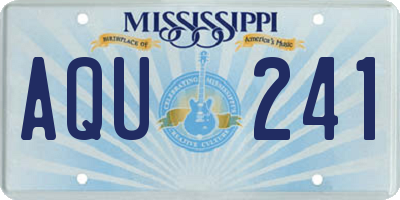 MS license plate AQU241