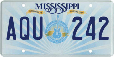 MS license plate AQU242