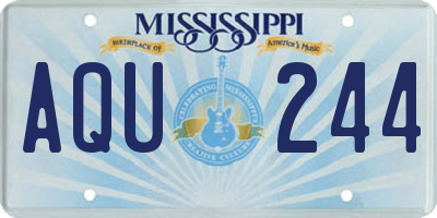 MS license plate AQU244