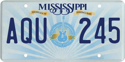 MS license plate AQU245