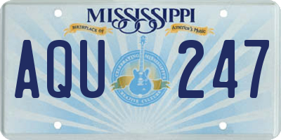 MS license plate AQU247