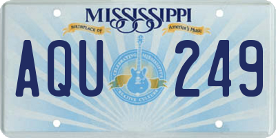MS license plate AQU249